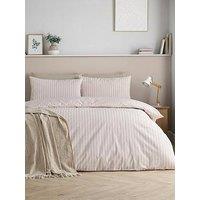 Catherine Lansfield Epping Textured Stripe Natural Duvet Set