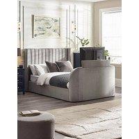 Julian Bowen Clara Side Lift Ottoman Storage Tv Bed - Fits Up To 43 Inch Tv - Light Grey - Super King