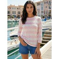 Roman Embellished Stripe Stretch Top