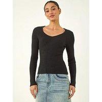 Roman Dusk Ribbed Knitted Top