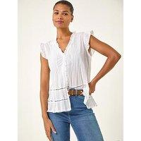 Roman Crinkle Frill Neck Blouse