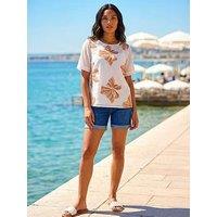 Roman Floral Embroidered Tunic Top