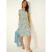 Roman Petite Floral V-Neck Stretch Dress