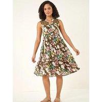 Roman Floral Lace Smock Dress