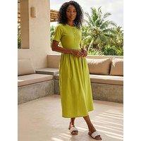 Roman Buttoned Pocket Stretch Midi Dress