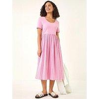 Roman Textured Stripe Midi Dress