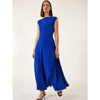 Roman High Neck Pleated Midi Dress