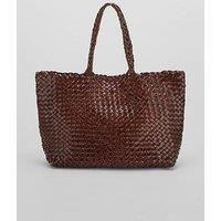 Ellyla Leia Large Weave Double Handle Bag - Brown