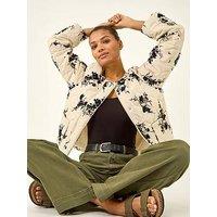 Roman Floral Flock Quilted Jacket