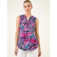 Roman Floral Print Stretch Vest Top