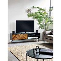 Julian Bowen Alvin Black And Natural Wood-Effect 65" Tv Unit