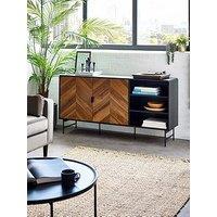 Julian Bowen Alvin Black And Natural Wood-Effect Sideboard