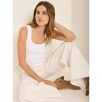 Mint Velvet Cotton Blend Square Neck Vest - Ivory