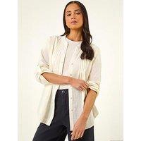 Roman Petite V-Neck Button Front Top