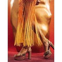River Island Tdh Crossstrap Platform Sandal - Gold