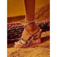 River Island Tdh Gem Detail Wedge Sandals - Pink