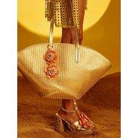River Island Tdh Raffia Heel Flower Sandal