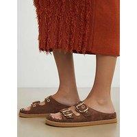 River Island Animal Double Strap Sandal - Brown