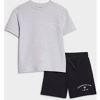 River Island Mini Boys Essentialism T-Shirt & Shorts Set - Light Blue