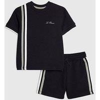 River Island Mini Boys Oversized Textured T-Shirt Set - Navy