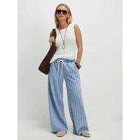 River Island Petite Stripe Wide Leg Pyjama Style Jeans - Blue