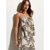 New Look Cream Palm Tree Beach Cami Top