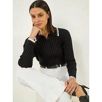 Roman Collared Rib Top