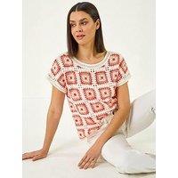 Roman Crochet Knit Tee