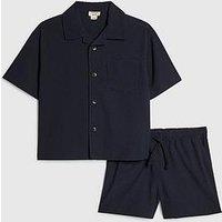 River Island Mini Boys Textured Shirt Set - Navy