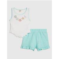 River Island Mini Girls Embellished Shell Vest Set - Green