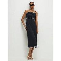 River Island Scallop Edge Maxi Dress - Black