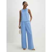 River Island Blue Scallop Trim Wide Leg Trouser Co-Ord