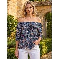 Roman Floral Print Bardot
