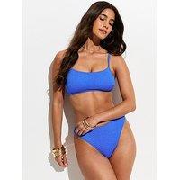 New Look Textured Hipster Bikini Briefs - Blue