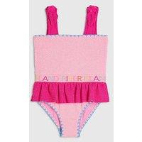 River Island Mini Girls Textured Elastic Swimsuit - Pink