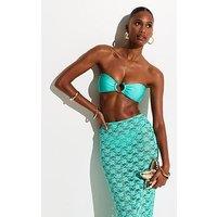 New Look Ring Bandeau Bikini Top - Turquoise
