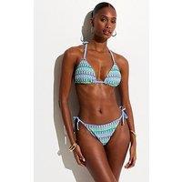 New Look Crochet Triangle Bikini Top - Blue