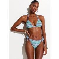 New Look Crochet Side Tie Bikini Bottoms - Blue
