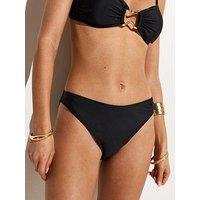 New Look Black High Leg Hipster Bikini Bottoms