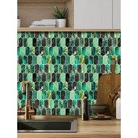 Walplus Green Hexagon Honeycomb 3D Sticker Tile 12 X 12 Inches / 30.5 X 30.5 Cm - 6Pcs In A Pack