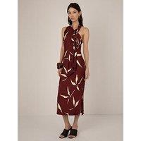 Vi.Ve.Re Hattie Bamboo Leaf Print Dress - Brown