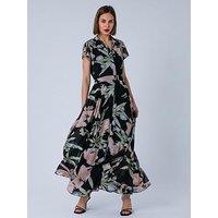 Religion Ava Maxi Occasion Shirt Dress - Black