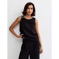 New Look Hardware Detail Sleeveless Tank Top - Black