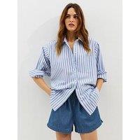 New Look Blue Denim Pull On Drawstring Shorts