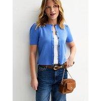 New Look Lightweight Short Sleeve Cardigan - Blue