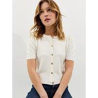 New Look Lightweight Short Sleeve Cardigan - Cream
