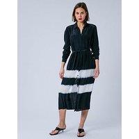 Religion Delicate Tie Dye Tunic Shirt Dress - Black