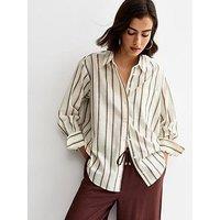 New Look Pink Striped Cotton Long Sleeve Shirt - Blue