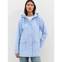 New Look Light Blue Water Resistant Drawstring Hood Rain Anorak