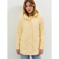 New Look Light Yellow Water Resistant Drawstring Hood Rain Anorak